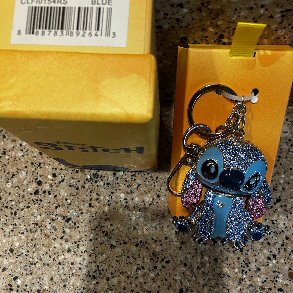 Disney Stitch Bling Rhinestone Bag Clip Keychain !! NIB!!! - Picture 4 of 7